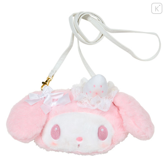 Japan Sanrio Face-shaped 2way Pochette - My Melody : White Strawberry Tea Time - 1