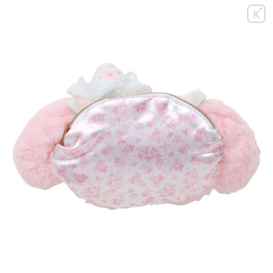 Japan Sanrio Face-shaped 2way Pochette - My Melody : White Strawberry Tea Time - 2