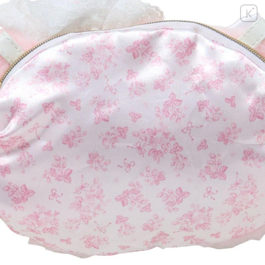 Japan Sanrio Face-shaped 2way Pochette - My Melody : White Strawberry Tea Time - 5