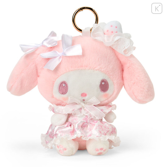 Japan Sanrio Eco Shopping Bag & Mascot Plush - My Melody : White Strawberry Tea Time - 2