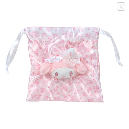 Japan Sanrio Mascot Drawstring Pouch - My Melody : White Strawberry Tea Time - 1