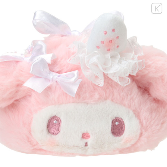 Japan Sanrio Plush Drawstring Bag - My Melody : White Strawberry Tea Time - 3