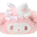 Japan Sanrio Plush Drawstring Bag - My Melody : White Strawberry Tea Time - 3