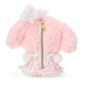 Japan Sanrio Mini Plush Pouch with Carabiner - My Melody : White Strawberry Tea Time - 3