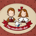 Japan Sanrio Original Round Cosmetic Pouch - The Vaudeville Duo : Couple Lookbook - 4