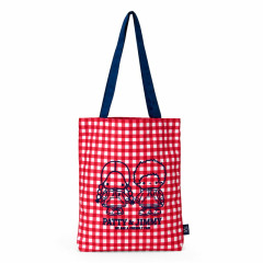 Japan Sanrio Original Tote Bag - Patty & Jimmy : Couple Lookbook Red Check