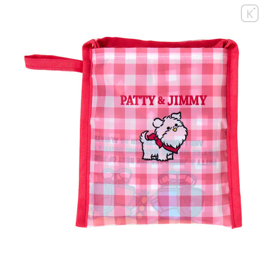 Japan Sanrio Original Eco Bag - Patty & Jimmy : Couple Lookbook Red Check - 3