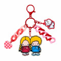Japan Sanrio Original Acrylic Keychain - Patty & Jimmy : Couple Lookbook Red Check - 1