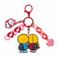 Japan Sanrio Original Acrylic Keychain - Patty & Jimmy : Couple Lookbook Red Check - 2