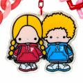 Japan Sanrio Original Acrylic Keychain - Patty & Jimmy : Couple Lookbook Red Check - 3