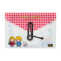 Japan Sanrio Original Letter Set with Case - Patty & Jimmy : Couple Lookbook Pink Check - 3