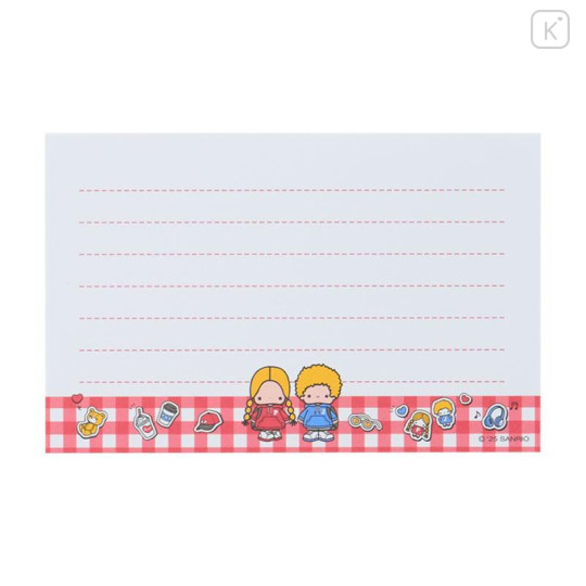 Japan Sanrio Original Letter Set with Case - Patty & Jimmy : Couple Lookbook Pink Check - 5
