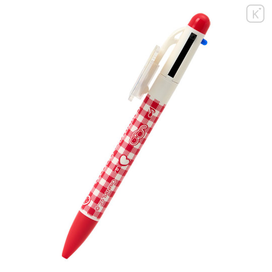 Japan Sanrio Original Mascot 3 Color Multi Ballpoint Pen - Patty & Jimmy : Couple Lookbook Red Check - 2