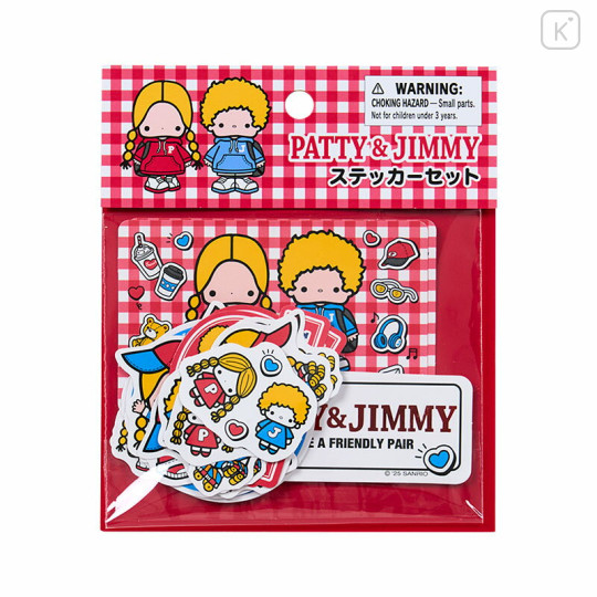 Japan Sanrio Original Sticker Set - Patty & Jimmy : Couple Lookbook Red Check - 1