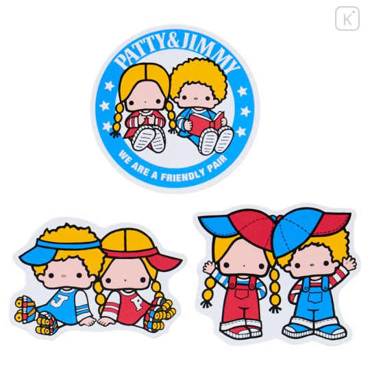 Japan Sanrio Original Sticker Set - Patty & Jimmy : Couple Lookbook Red Check - 4