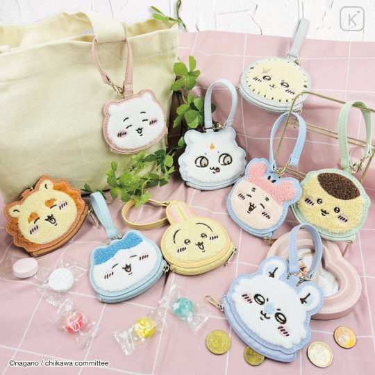 Japan Chiikawa Mini Face Pouch With Bag Charm - Chiikawa : Happy - 2