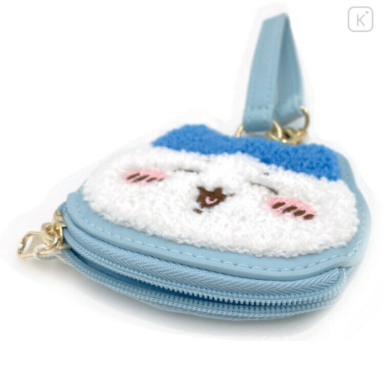 Japan Chiikawa Mini Face Pouch With Bag Charm - Hachiware : Happy - 3