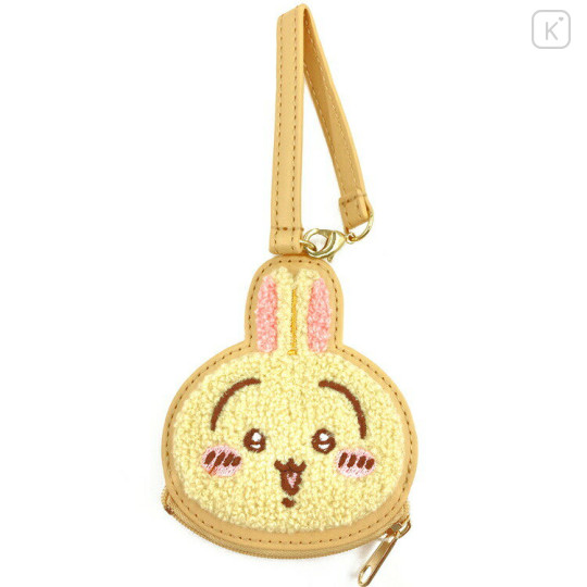 Japan Chiikawa Mini Face Pouch With Bag Charm - Usagi (Chiikawa) : Happy - 1