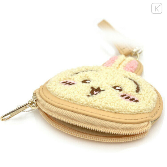 Japan Chiikawa Mini Face Pouch With Bag Charm - Usagi : Happy - 3