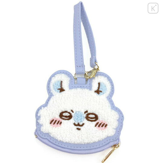 Japan Chiikawa Mini Face Pouch With Bag Charm - Momonga : Happy - 1