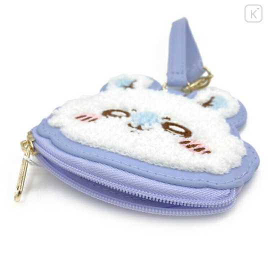 Japan Chiikawa Mini Face Pouch With Bag Charm - Momonga : Happy - 3