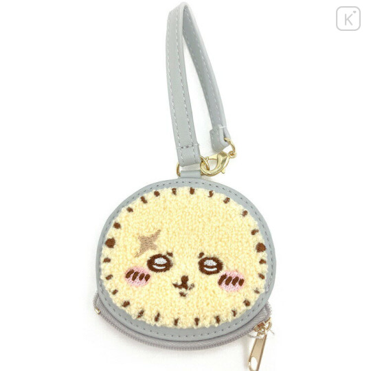 Japan Chiikawa Mini Face Pouch With Bag Charm - Rakko : Happy - 1