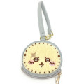 Japan Chiikawa Mini Face Pouch With Bag Charm - Rakko : Happy - 1