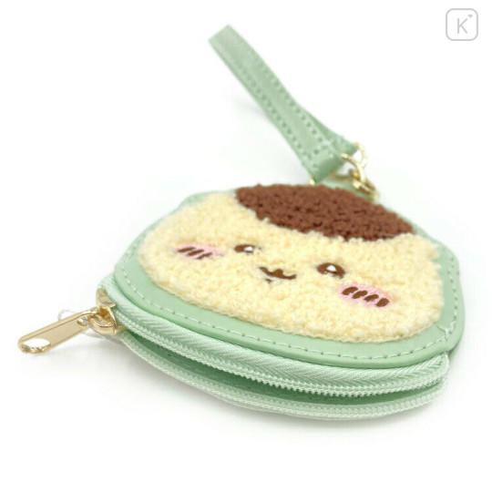 Japan Chiikawa Mini Face Pouch With Bag Charm - Kuri Manju : Happy - 3