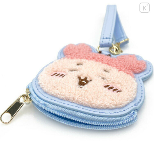 Japan Chiikawa Mini Face Pouch With Bag Charm - Furuhonya Kani-chan : Happy - 3