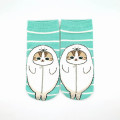 Japan Mofusand Ankle Socks - Seal Cat Turquoise - 1