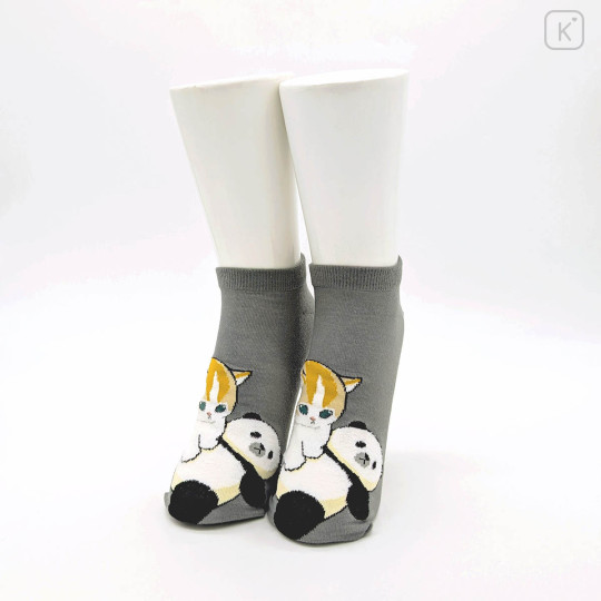 Japan Mofusand Ankle Socks - Panda Cat Grey - 2