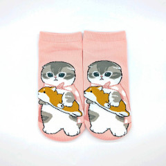 Japan Mofusand Ankle Socks - Inu Shiba Cat Pink