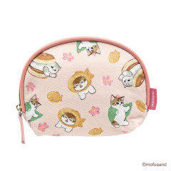 Japan Mofusand Pouch & Tissue Case - Chirimen Japanese Sweets Cat Pink