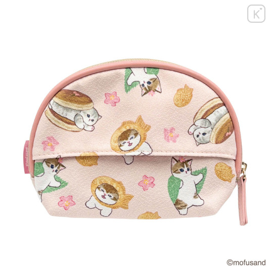 Japan Mofusand Pouch & Tissue Case - Chirimen Japanese Sweets Cat Pink - 3