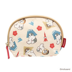 Japan Mofusand Pouch & Tissue Case - Chirimen Mt. Fuji Cat
