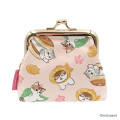 Japan Mofusand Gamaguchi Mascot Coin Case - Chirimen Japanese Sweets Cat Pink - 4