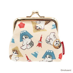 Japan Mofusand Gamaguchi Mascot Coin Case - Chirimen Mt. Fuji Cat