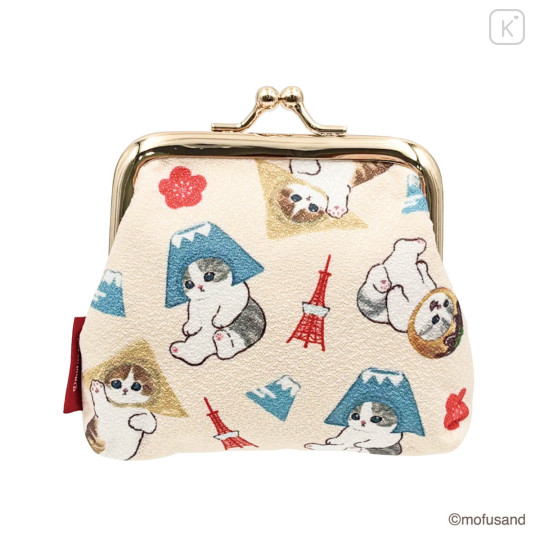 Japan Mofusand Gamaguchi Mascot Coin Case - Chirimen Mt. Fuji Cat - 4