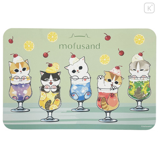 Japan Mofusand Water Absorption Quick Dry Bath Floor Mat - Cream Soda Cat - 1
