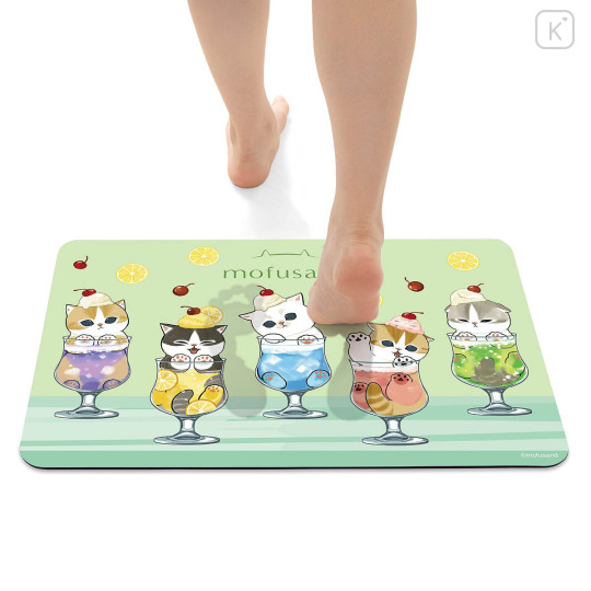 Japan Mofusand Water Absorption Quick Dry Bath Floor Mat - Cream Soda Cat - 3