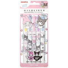 Japan Sanrio Mildliner Double-Sided Highlighter Set - KMy Melody 50th & Kuromi 20th Anniversary