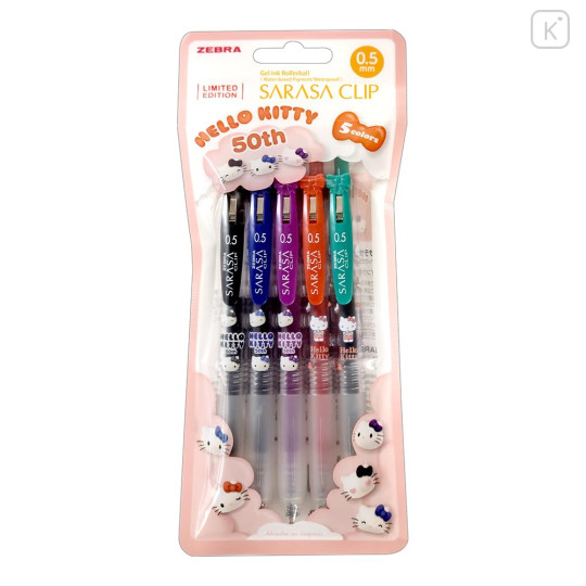 Japan Sanrio Sarasa Clip Gel Pen Set - Hello Kitty : 50th Anniversary - 1