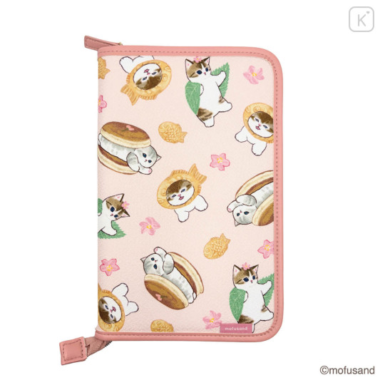 Japan Mofusand Passport Holder Multi Accessory Case - Chirimen Japanese Sweets - 1