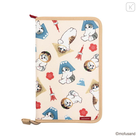 Japan Mofusand Passport Holder Multi Accessory Case - Chirimen Mt. Fuji - 1
