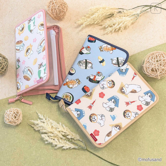 Japan Mofusand Passport Holder Multi Accessory Case - Chirimen Mt. Fuji - 2