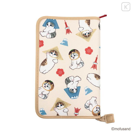 Japan Mofusand Passport Holder Multi Accessory Case - Chirimen Mt. Fuji - 3