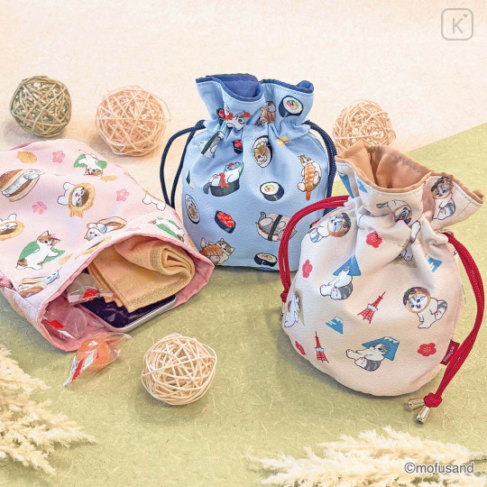 Japan Mofusand Drawstring Bag - Chirimen Mt. Fuji - 2