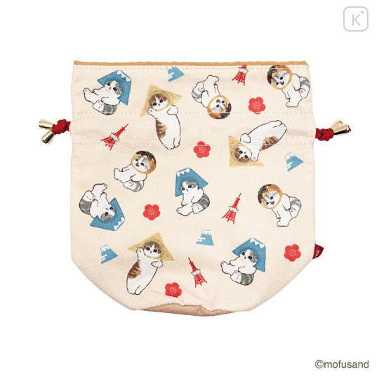 Japan Mofusand Drawstring Bag - Chirimen Mt. Fuji - 3
