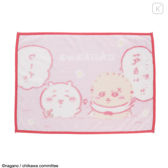 Japan Chiikawa Lap Blanket - Chiikawa & Rakko : Pink Flower Fortune Telling - 4