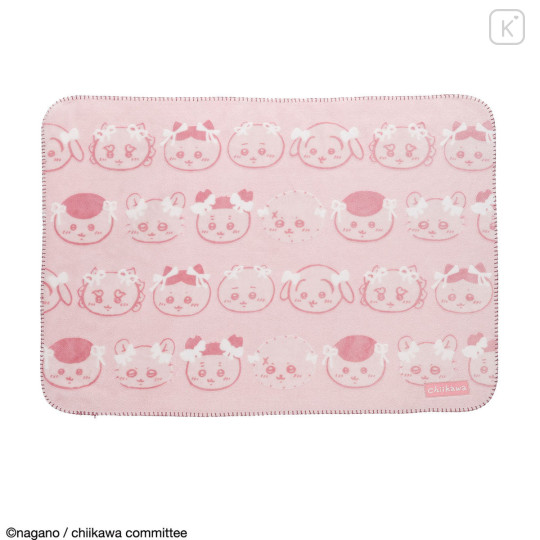 Japan Chiikawa Lap Blanket - Chiikawa : Opal-Processed Pink Ribbon - 1